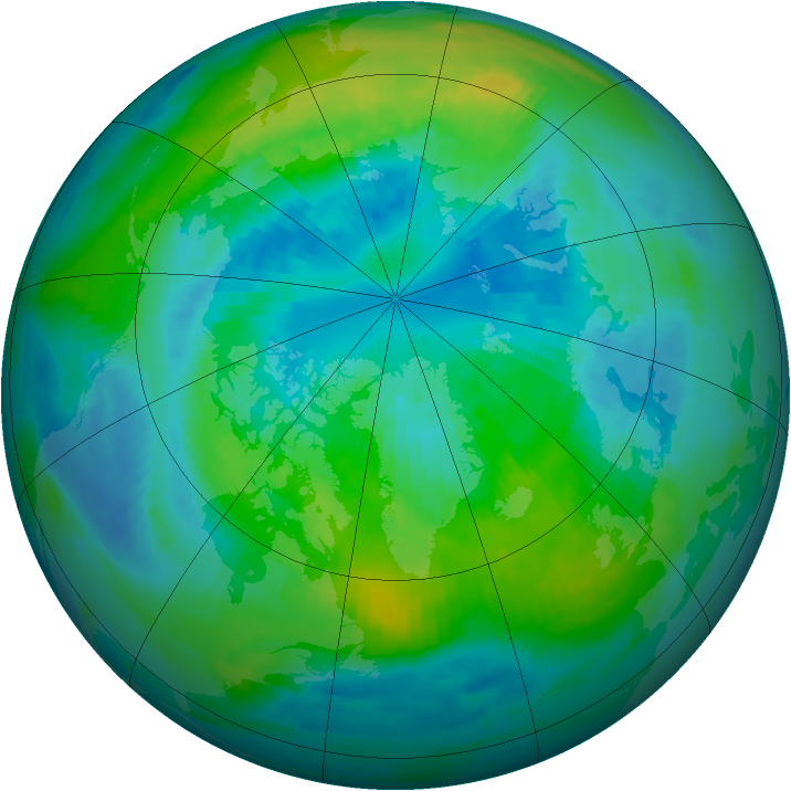 Arctic ozone map for 02 October 1984